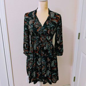 Forever 21 Paisley V-Neck Dress